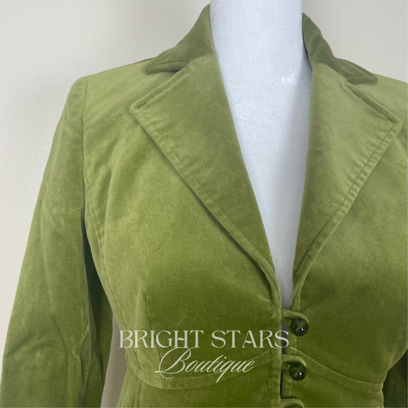 Rare Green Blazer Jacket ASO Paige Matthews Charmed Faux Velvet Vintage 0 - Picture 8 of 9